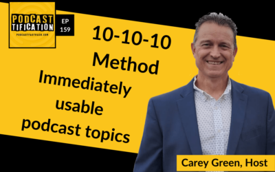 159: Discover 10 to 15 immediately usable podcast topics in just 30 minutes: The 10-10-10 method