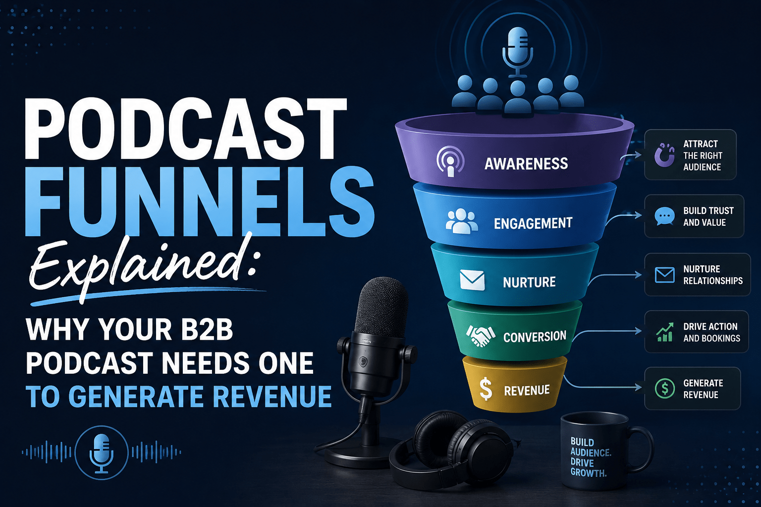 Podcast Funnels Explained: Why Your B2B Podcast Needs One to Generate Revenue